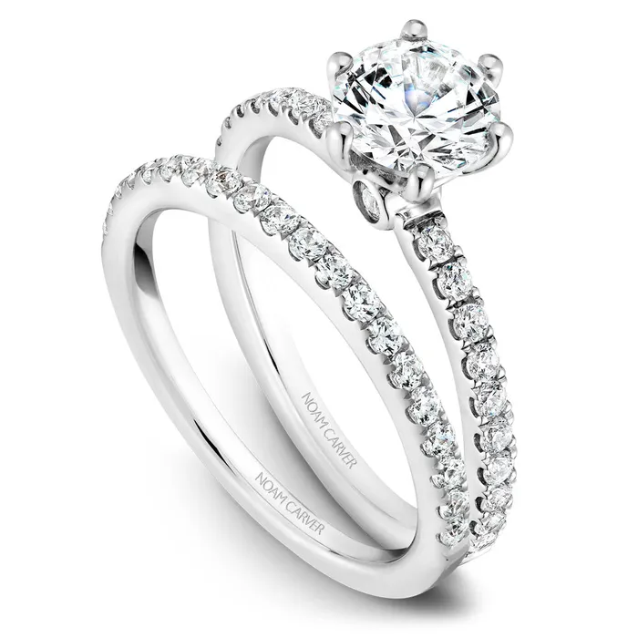 International Diamond Center Rings Noam Carver White Gold 6Prong Diamond Engagement Ring Setting 035 CTW
