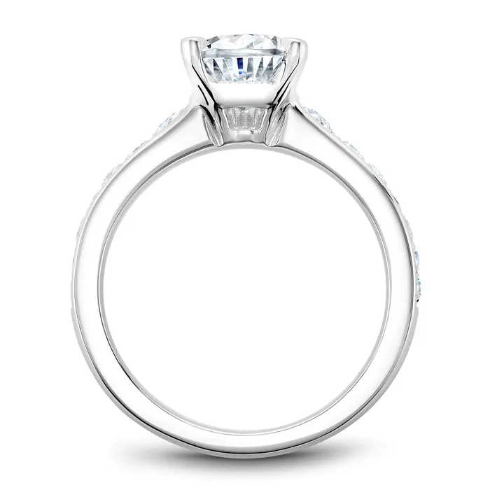 International Diamond Center Rings Noam Carver White Gold Channel Set Diamond Engagement Ring Setting with Pear Center Stone 040 CTW