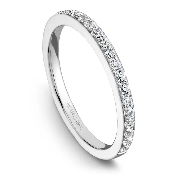 International Diamond Center Rings Noam Carver White Gold Channel Set Diamond Engagement Ring Setting with Pear Center Stone 040 CTW