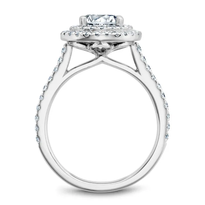 International Diamond Center Rings Noam Carver White Gold Diamond Engagement Ring Setting with Double Halo 051 CTW