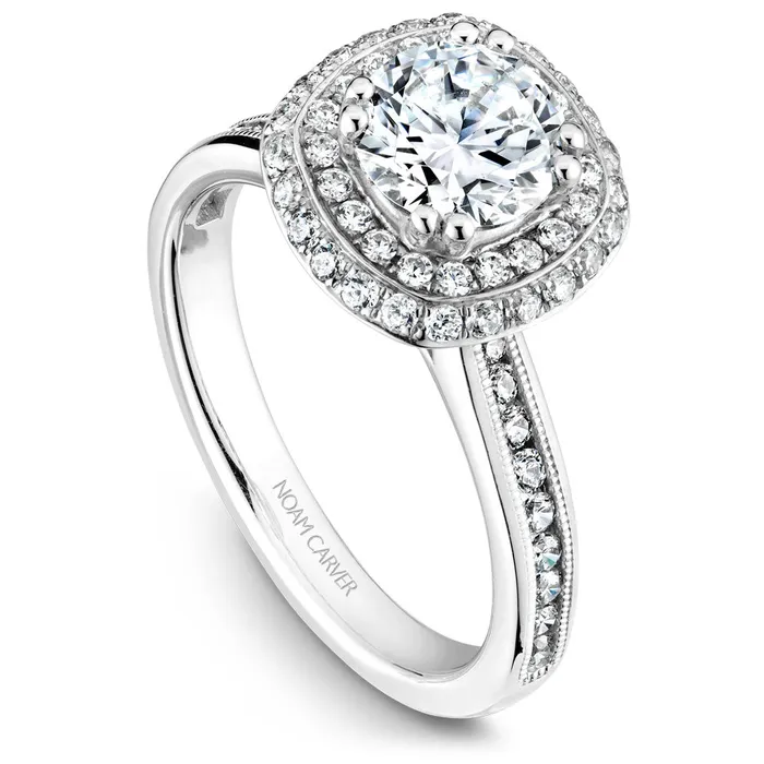 International Diamond Center Rings Noam Carver White Gold Diamond Engagement Ring Setting with Double Halo 056 CTW International Diamond Center Rings Noam Carver White Gold Diamond Engagement Ring Setting with Double Halo 056 CTW