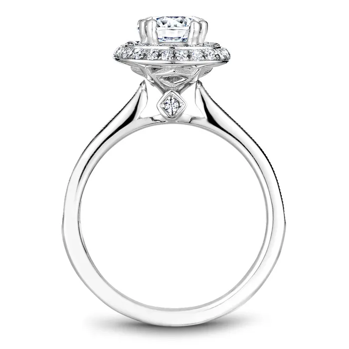 International Diamond Center Rings Noam Carver White Gold Diamond Engagement Ring Setting with Double Halo 056 CTW