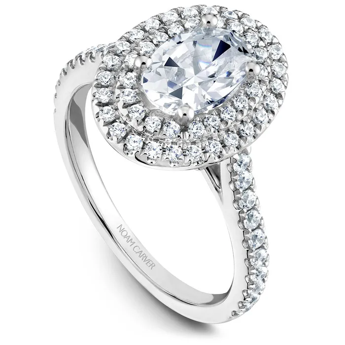 International Diamond Center Rings Noam Carver White Gold Oval Diamond Engagement Ring Setting with Double Halo 053 CTW International Diamond Center Rings Noam Carver White Gold Oval Diamond Engagement Ring Setting with Double Halo 053 CTW