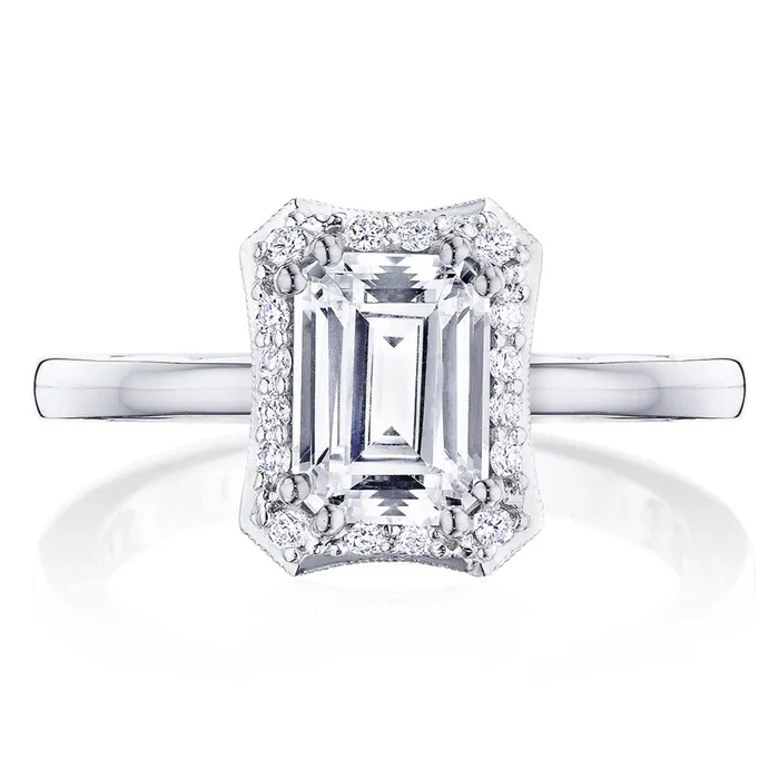 International Diamond Center Rings Tacori 14k White Gold Coastal Crescent Collection Engagement Ring Setting 017CTW
