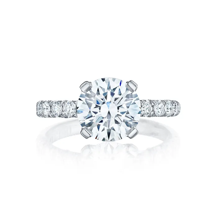 International Diamond Center Rings Tacori 18k White Gold Petite Crescent Round Diamond Engagement Ring Setting 057 CTW International Diamond Center Rings Tacori 18k White Gold Petite Crescent Round Diamond Engagement Ring Setting 057 CTW