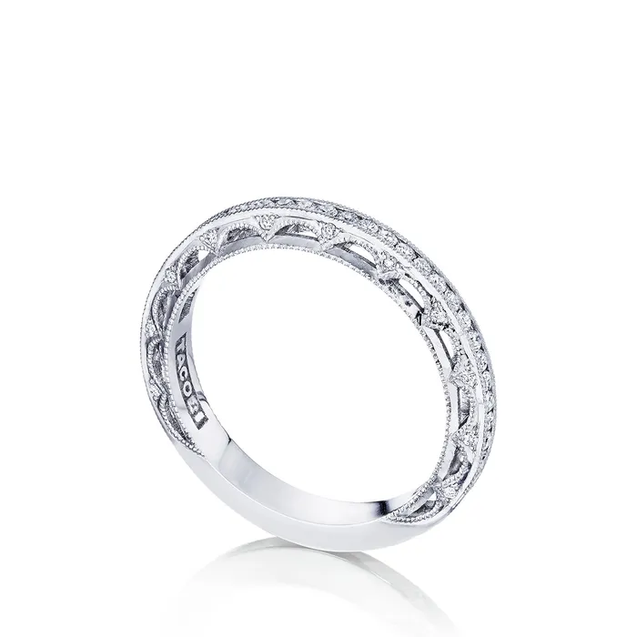 International Diamond Center Rings Tacori 18k White Gold Reverse Crescent Diamond Wedding Band 036 CTW International Diamond Center Rings Tacori 18k White Gold Reverse Crescent Diamond Wedding Band 036 CTW