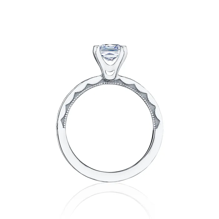 International Diamond Center Tacori Platinum Petite Crescent Princess Diamond Engagement Ring Setting 028CTW Rings International Diamond Center Tacori Platinum Petite Crescent Princess Diamond Engagement Ring Setting 028CTW Rings