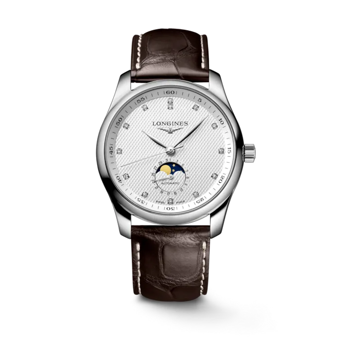 Longines Bracelets Master Collection 40mm Stainless Steel Diamond Dial with Moon Phase