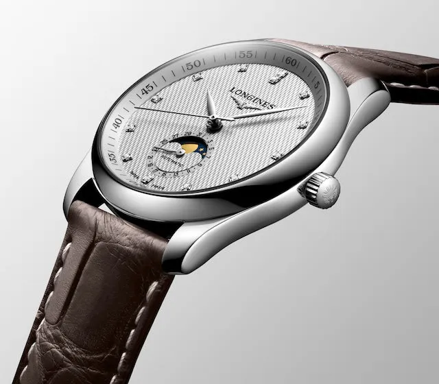 Longines Bracelets Master Collection 40mm Stainless Steel Diamond Dial with Moon Phase
