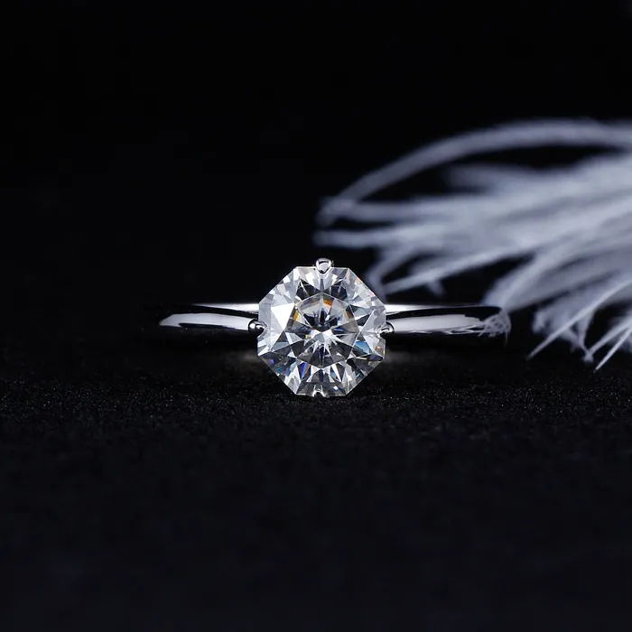 Luxus Moissanite Rings Jewelry Rings 14k White Gold Octagon Cut Solitaire Moissanite Ring 1ct Luxus Moissanite Rings Jewelry Rings 14k White Gold Octagon Cut Solitaire Moissanite Ring 1ct