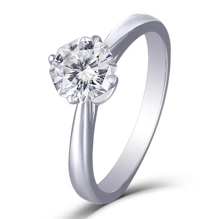 Luxus Moissanite Rings Jewelry Rings 14k White Gold Octagon Cut Solitaire Moissanite Ring 1ct