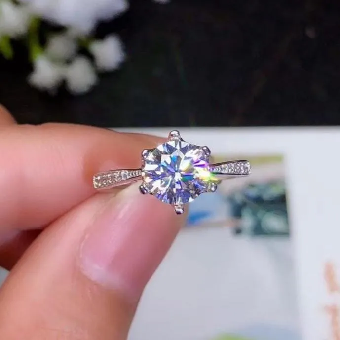 Luxus Moissanite Rings Jewelry Rings Platinum Plated Silver Moissanite Ring 12ct 2ct Options Luxus Moissanite Rings Jewelry Rings Platinum Plated Silver Moissanite Ring 12ct 2ct Options