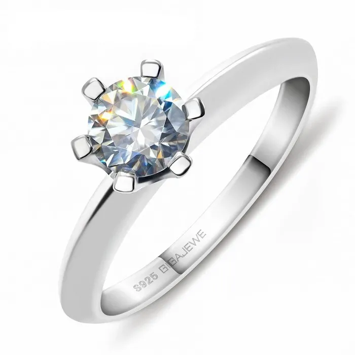 Luxus Moissanite Rings Jewelry White Gold Plated Silver Moissanite Ring 05ct multiple colors Rings