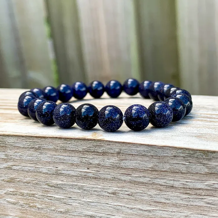 Magic Crystals Bracelets Blue Sandstone Stone Natural Beaded Gemstone Bracelet