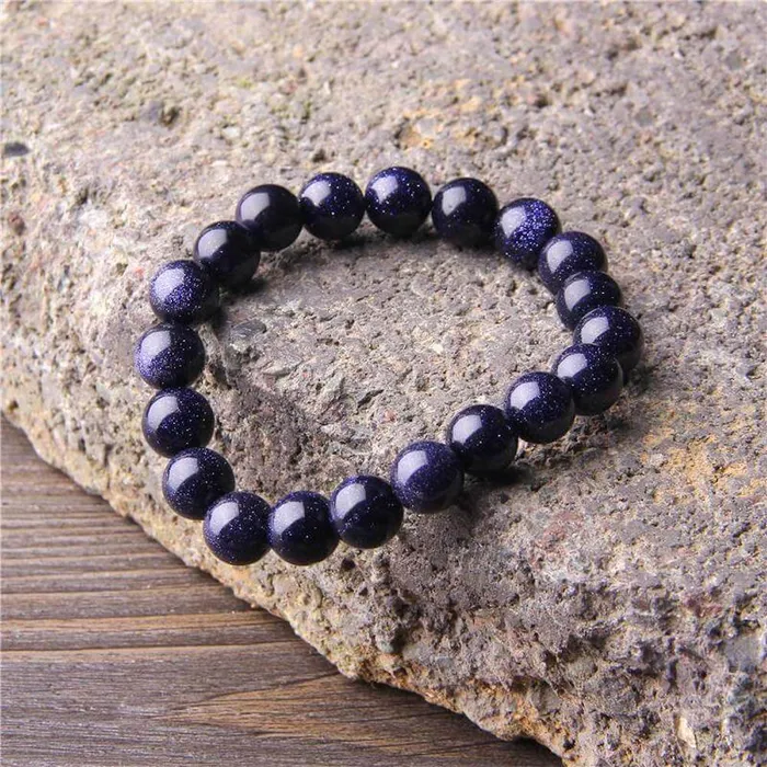 Magic Crystals Bracelets Blue Sandstone Stone Natural Beaded Gemstone Bracelet
