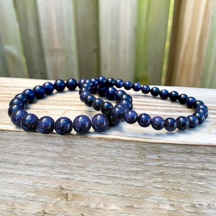 Magic Crystals Bracelets Blue Sandstone Stone Natural Beaded Gemstone Bracelet