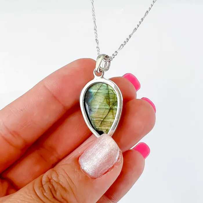 Magic Crystals Necklaces Labradorite Sterling 925 Silver Necklace