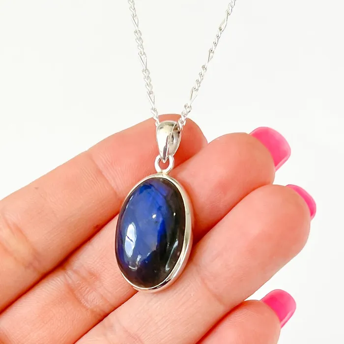 Magic Crystals Necklaces Labradorite Sterling 925 Silver Necklace
