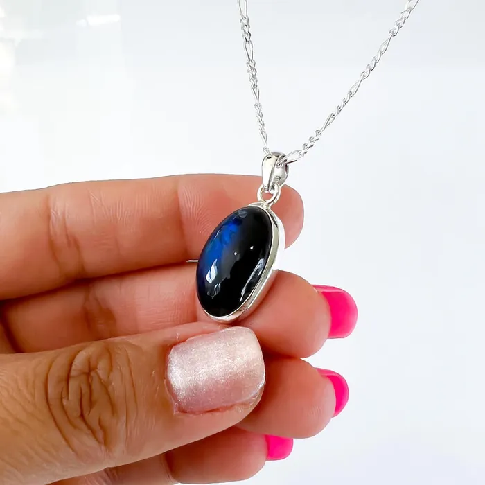 Magic Crystals Necklaces Labradorite Sterling 925 Silver Necklace