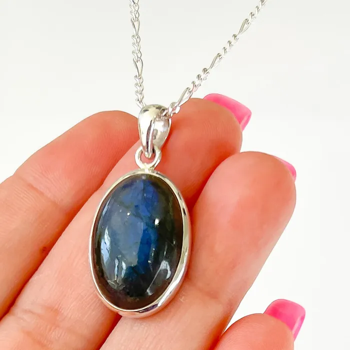 Magic Crystals Necklaces Labradorite Sterling 925 Silver Necklace