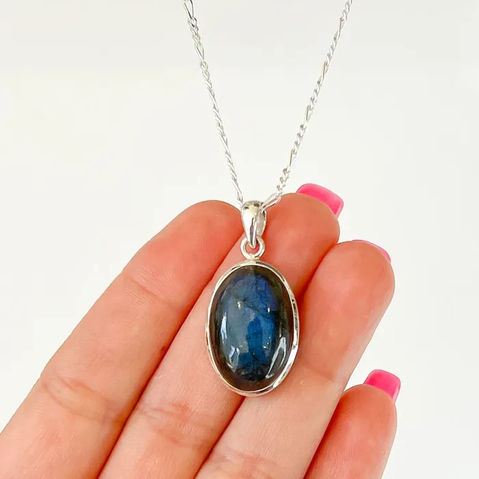 Magic Crystals Necklaces Labradorite Sterling 925 Silver Necklace