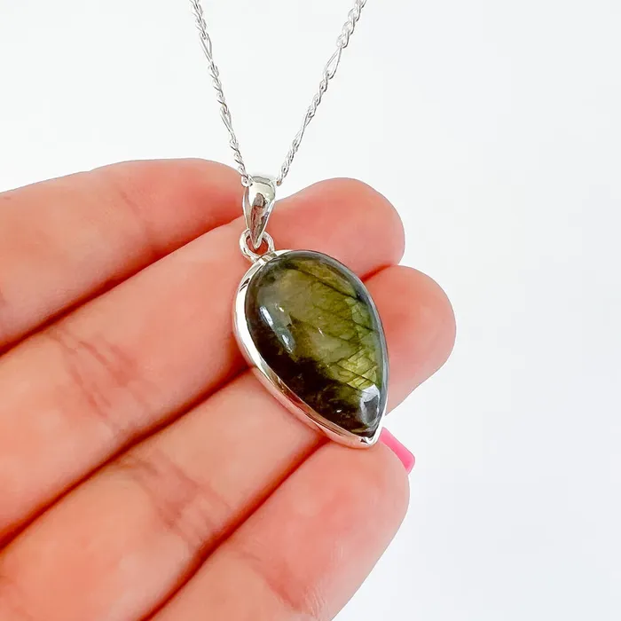 Magic Crystals Necklaces Labradorite Sterling 925 Silver Necklace