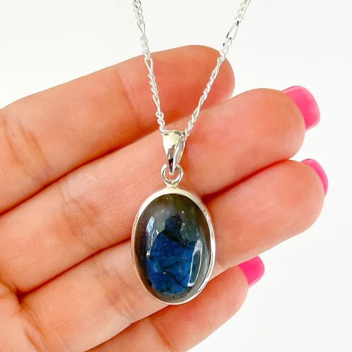 Magic Crystals Necklaces Labradorite Sterling 925 Silver Necklace