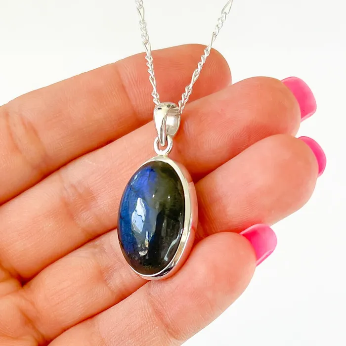 Magic Crystals Necklaces Labradorite Sterling 925 Silver Necklace