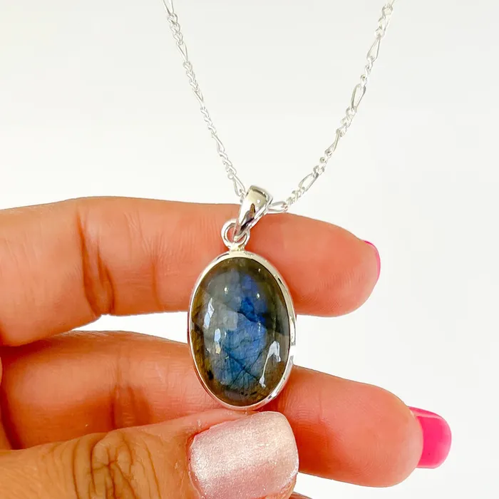 Magic Crystals Necklaces Labradorite Sterling 925 Silver Necklace