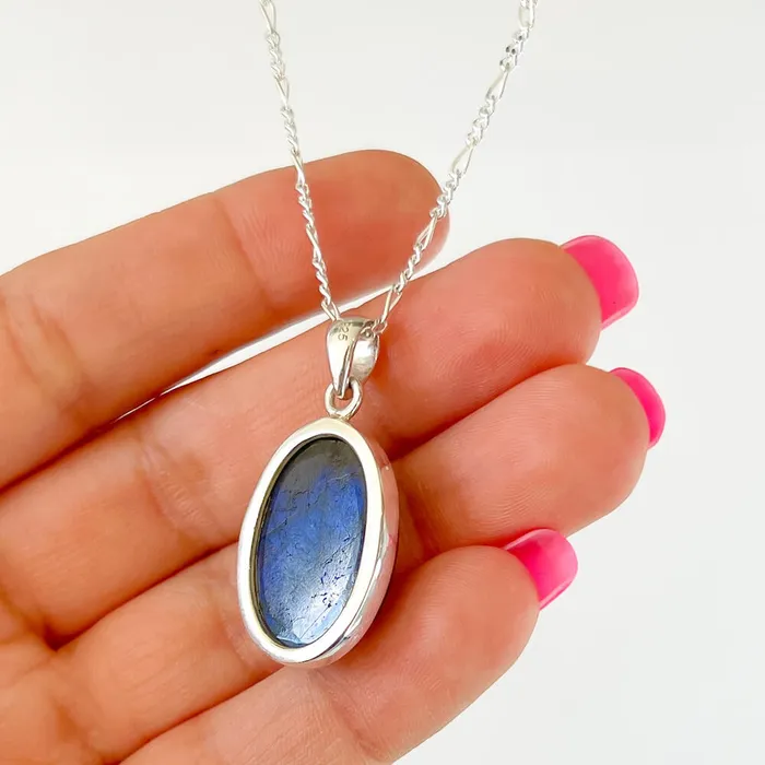 Magic Crystals Necklaces Labradorite Sterling 925 Silver Necklace