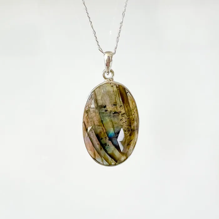 Magic Crystals Necklaces Labradorite Sterling 925 Silver Necklace