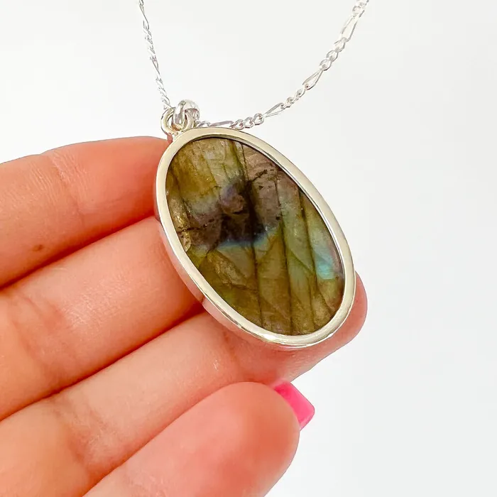 Magic Crystals Necklaces Labradorite Sterling 925 Silver Necklace