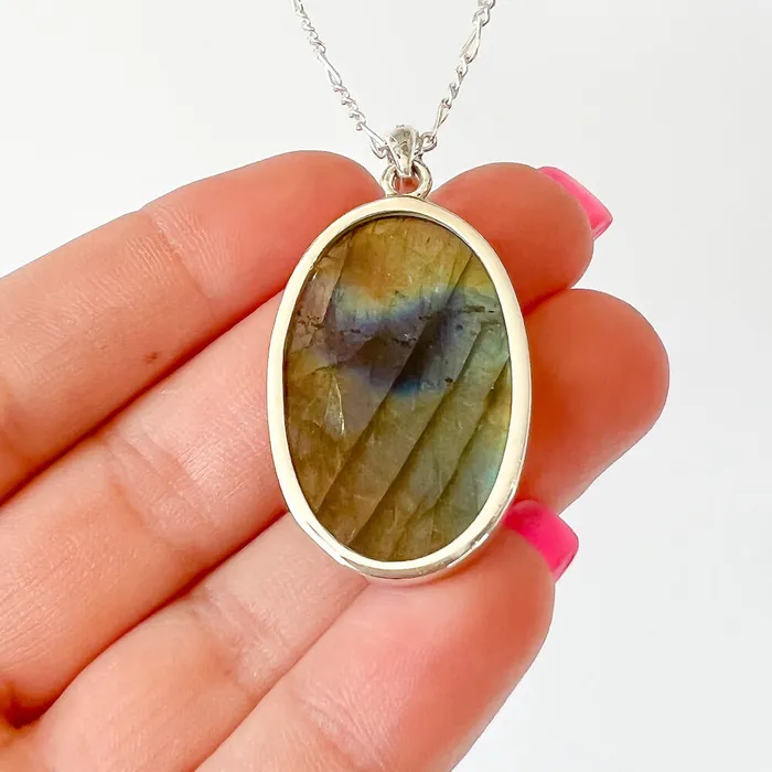 Magic Crystals Necklaces Labradorite Sterling 925 Silver Necklace