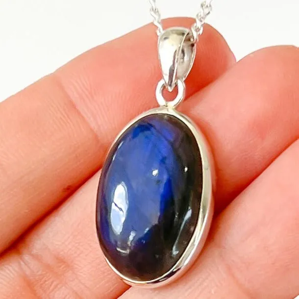 Magic Crystals Necklaces Labradorite Sterling 925 Silver Necklace