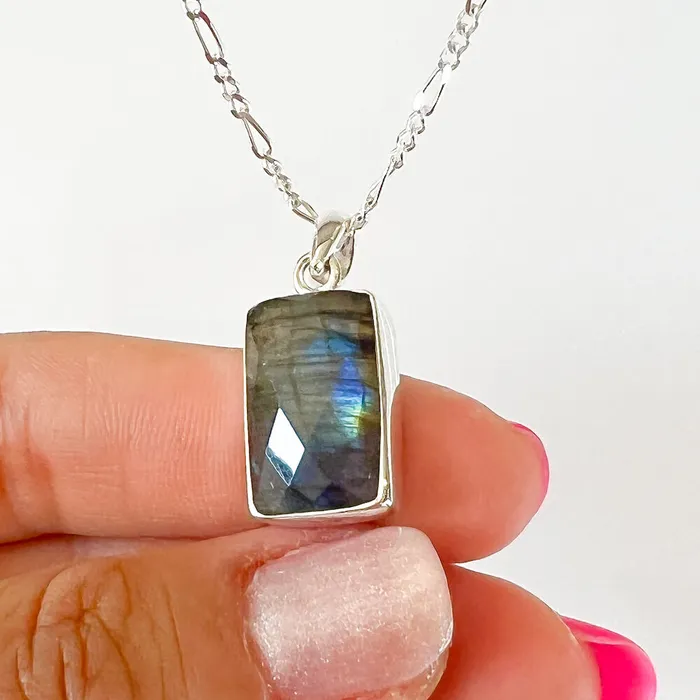 Magic Crystals Necklaces Labradorite Sterling 925 Silver Necklace