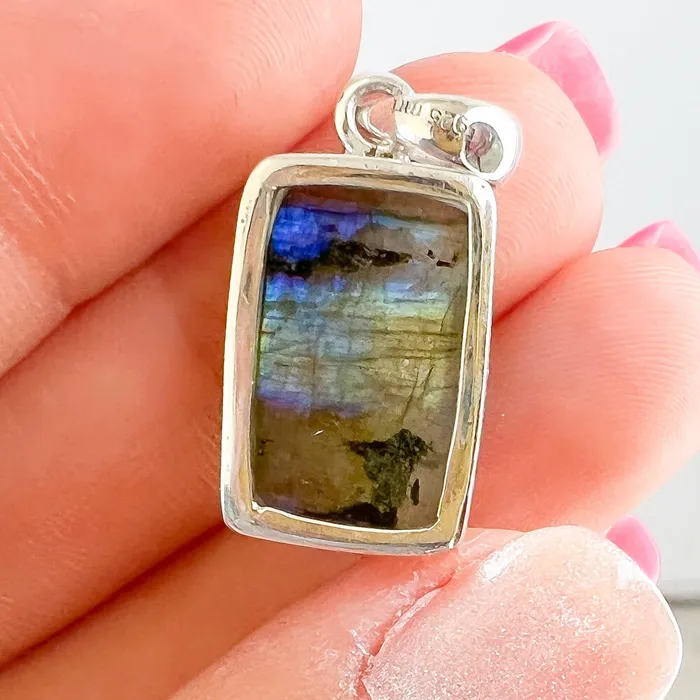 Magic Crystals Necklaces Labradorite Sterling 925 Silver Necklace