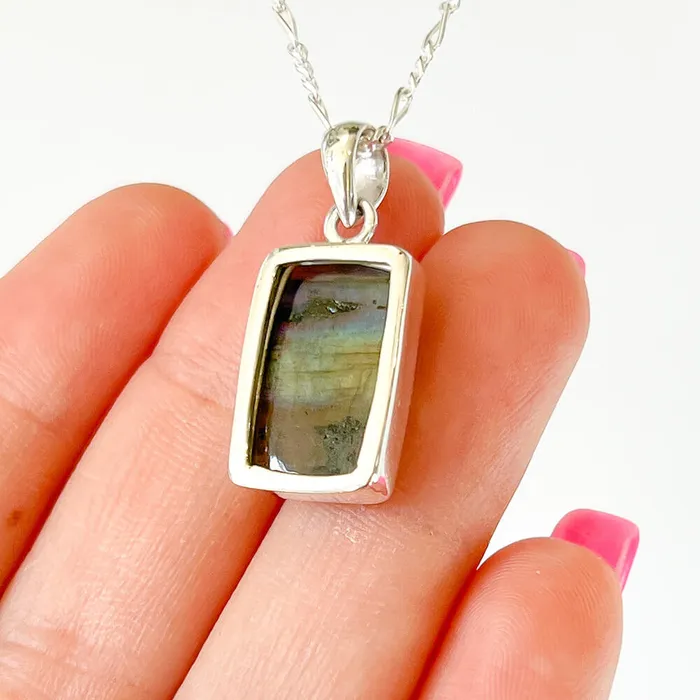 Magic Crystals Necklaces Labradorite Sterling 925 Silver Necklace