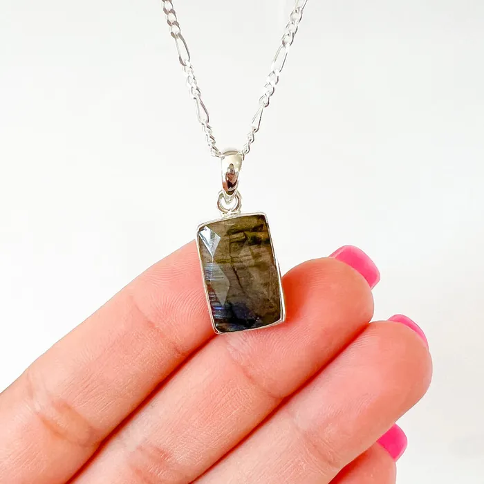 Magic Crystals Necklaces Labradorite Sterling 925 Silver Necklace
