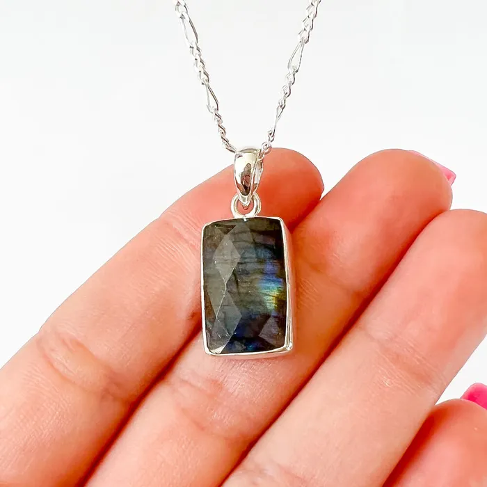 Magic Crystals Necklaces Labradorite Sterling 925 Silver Necklace