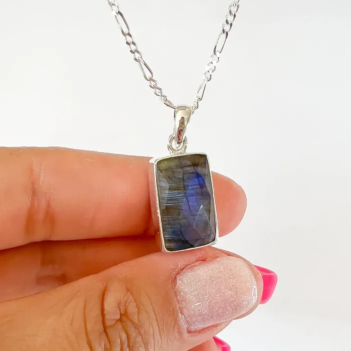 Magic Crystals Necklaces Labradorite Sterling 925 Silver Necklace