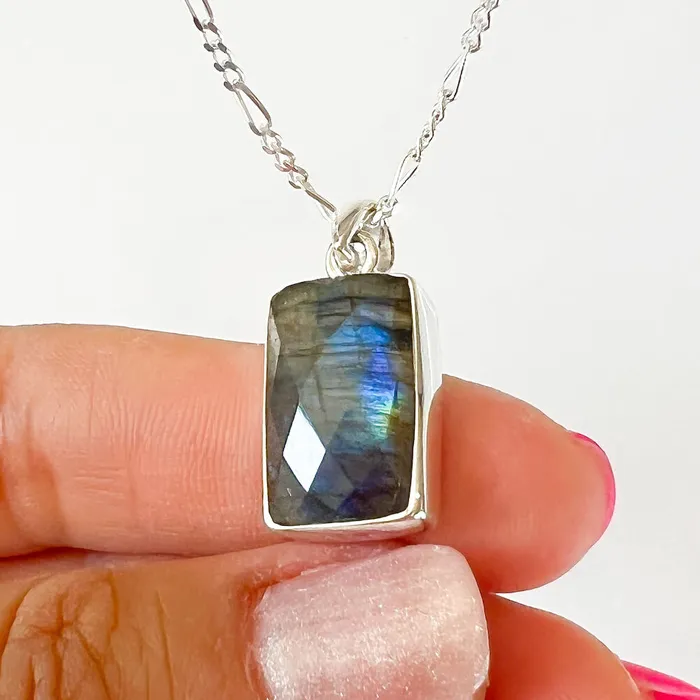 Magic Crystals Necklaces Labradorite Sterling 925 Silver Necklace