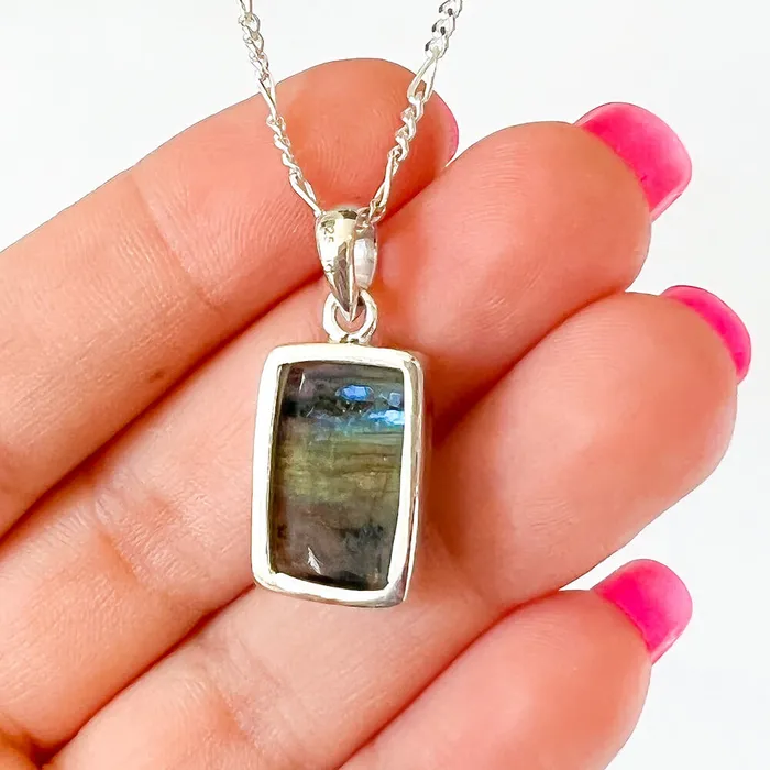 Magic Crystals Necklaces Labradorite Sterling 925 Silver Necklace