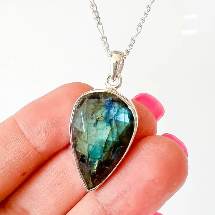 Magic Crystals Necklaces Labradorite Sterling 925 Silver Necklace