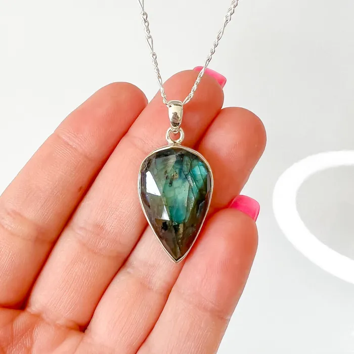 Magic Crystals Necklaces Labradorite Sterling 925 Silver Necklace