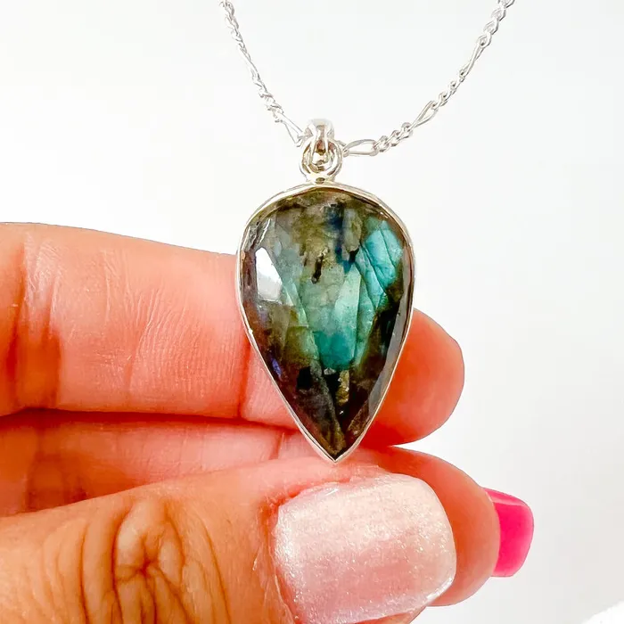 Magic Crystals Necklaces Labradorite Sterling 925 Silver Necklace