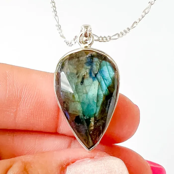 Magic Crystals Necklaces Labradorite Sterling 925 Silver Necklace