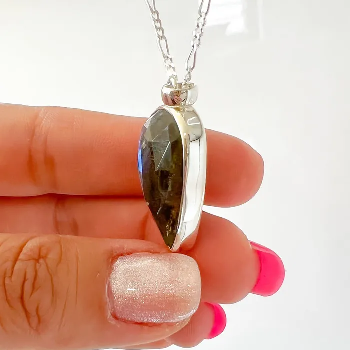 Magic Crystals Necklaces Labradorite Sterling 925 Silver Necklace