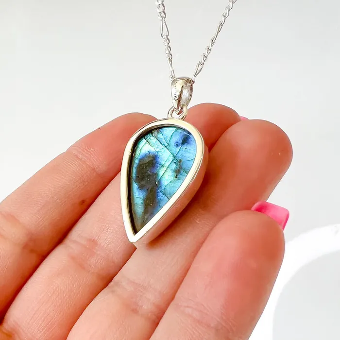 Magic Crystals Necklaces Labradorite Sterling 925 Silver Necklace