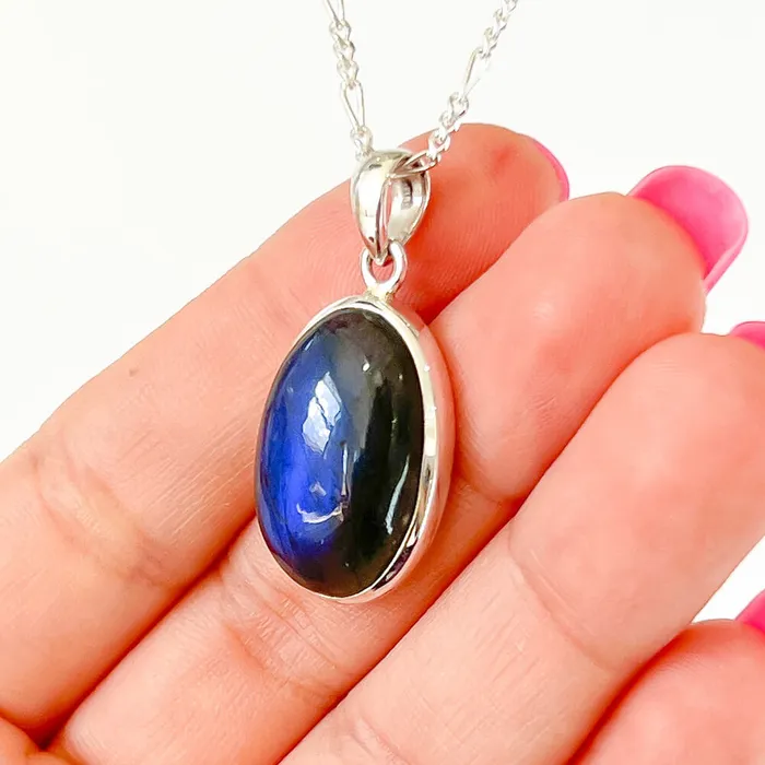 Magic Crystals Necklaces Labradorite Sterling 925 Silver Necklace