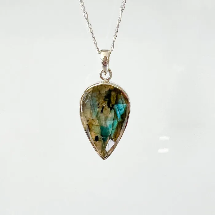 Magic Crystals Necklaces Labradorite Sterling 925 Silver Necklace